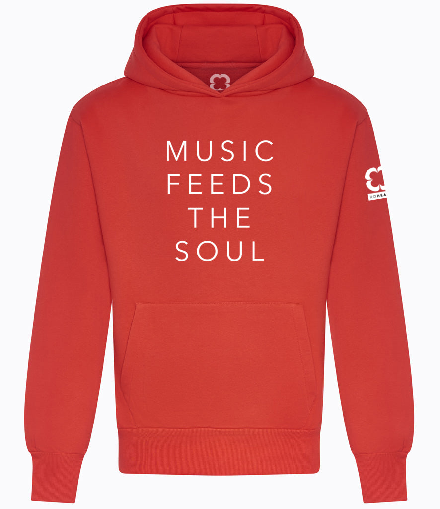 Roheart Music Feeds The Soul Red Hoodie