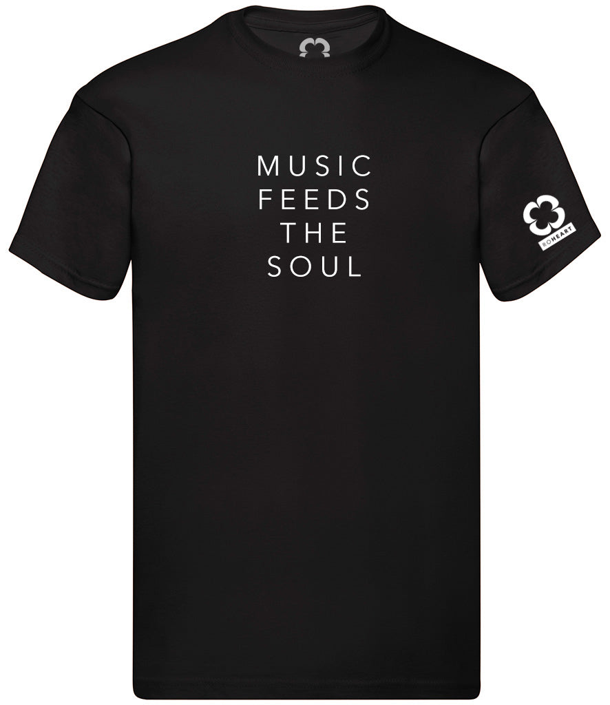 Roheart Music Feeds The Soul Black T-Shirt
